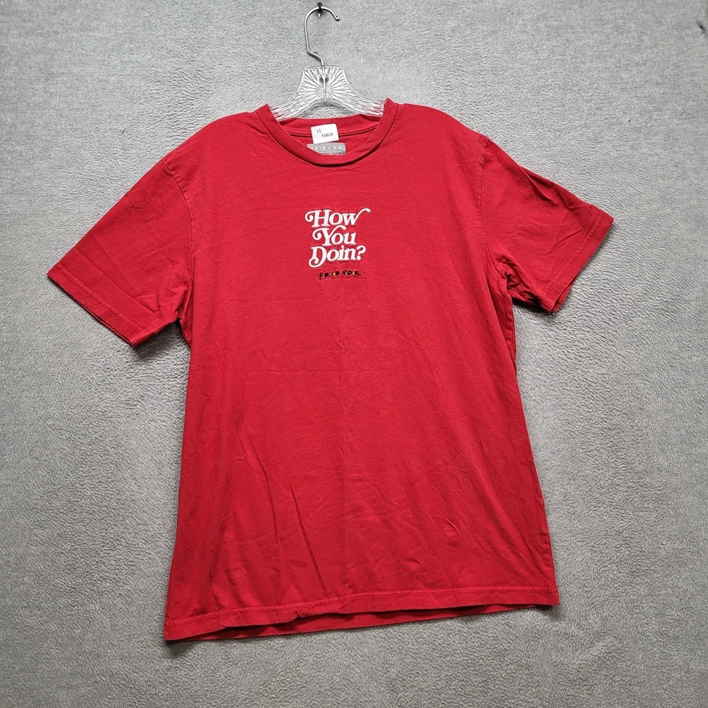 Shoe Palace x Friends Men Shirt L Red How You Doin‎ Embroidery Friends Cast